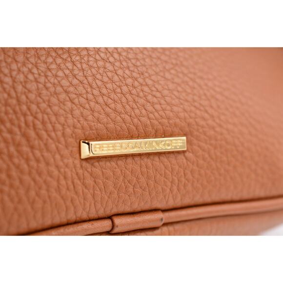 Rebecca Minkoff Belt Bag Desert Tan Pebbled Leather Three Zipper Gold Tone - Picture 6 of 12